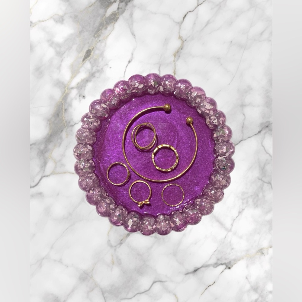 New purple handmade trinket tray dish holder 💜